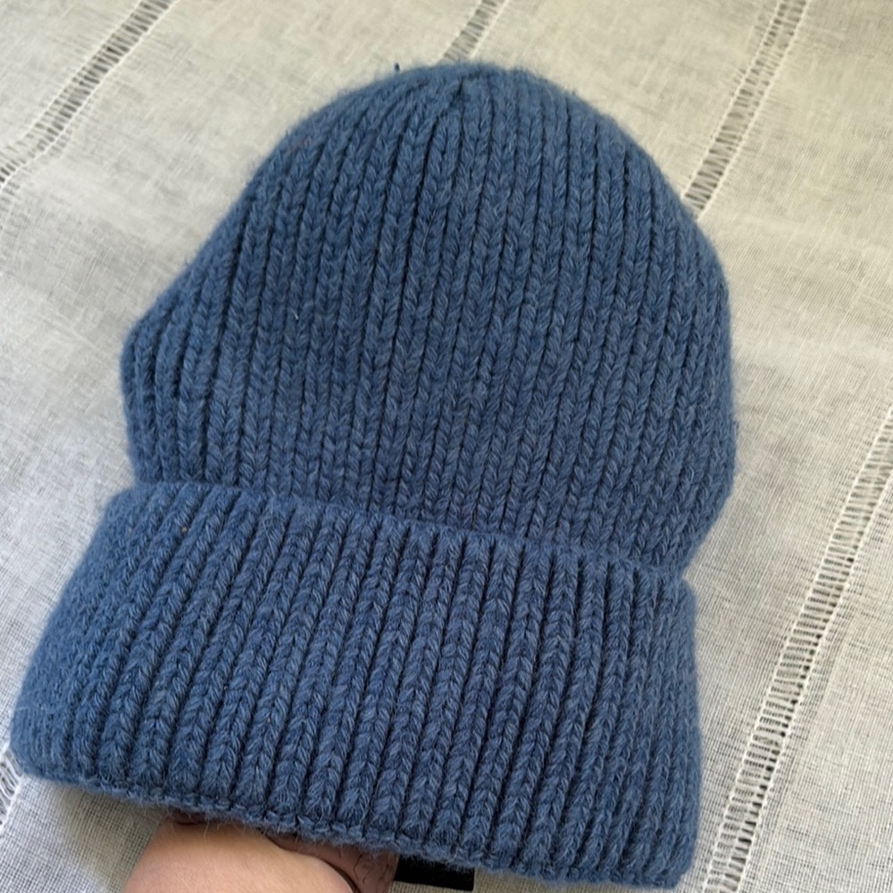 Lulu's Blue Knit Hat Classic Winter Accessory - Picture 7 of 9
